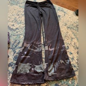 Large- black and grey, hip tie, fallen angels, gothic flare pants kolly, flared
